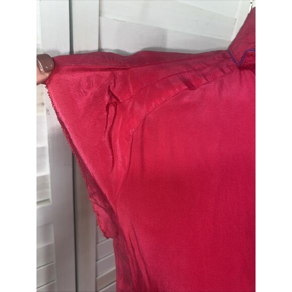 80s Francesca of Damon For Starlington Bright Pink 100% Silk Pencil Dress Sz 8 - Picture 3 of 9